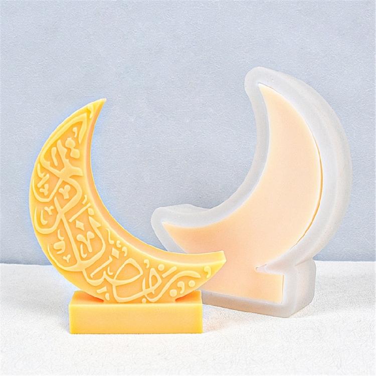 Moon Candle Silicone Mould Moon Shaped Resin Molds DIY Baking Molds for Eid
