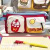 Cute Cartoon Hamburger And French Fries Pencil Case Large Capacity Storage Bag School Supplies Student Supplies Back To School
