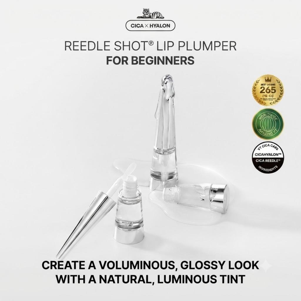VT Cosmetics Reedle Shot Lip Plumper Beginner Clear Volumizing & Hydrating Lip Plumper 1pc
