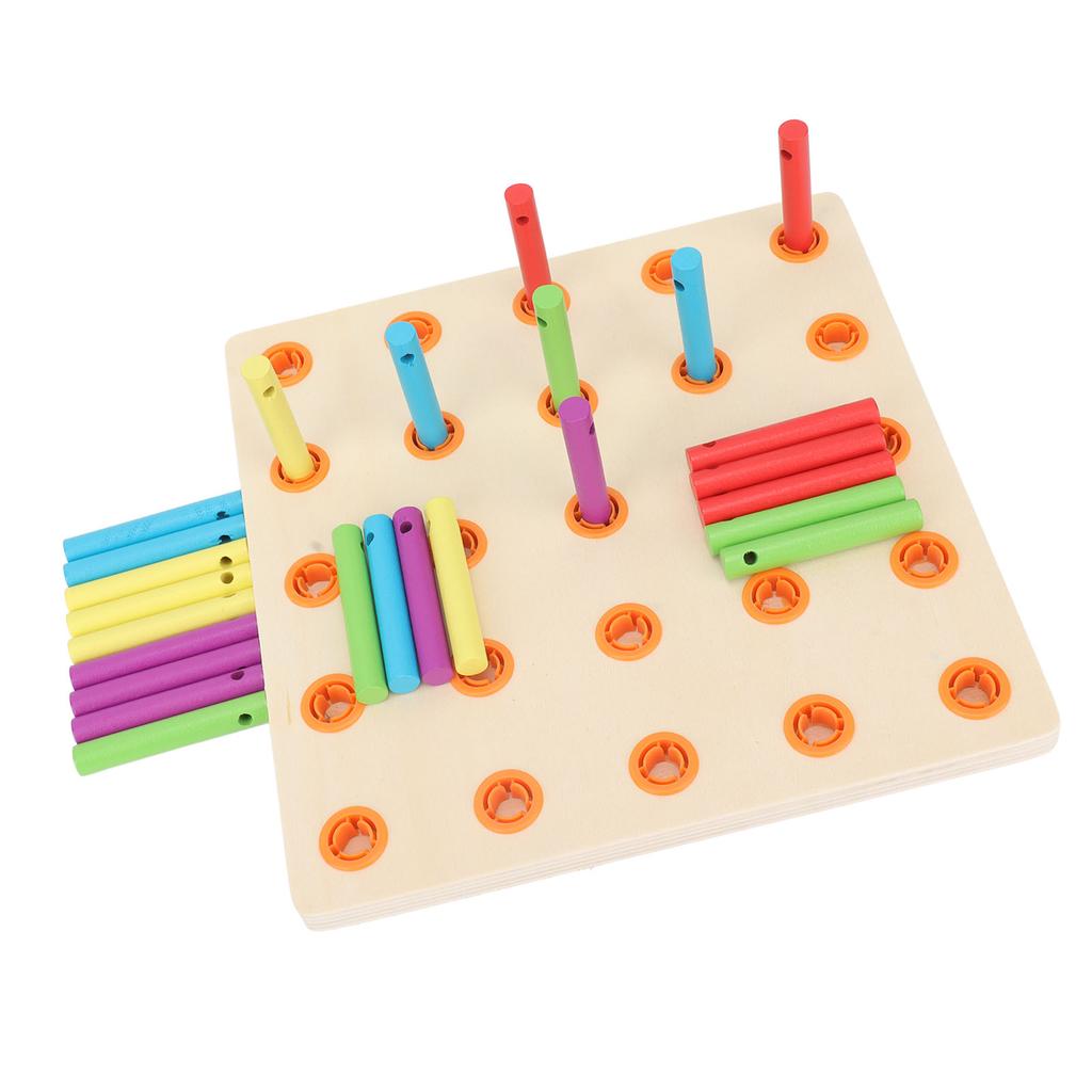 Wooden Geoboard Hand Eye Coordination Sensory Training Safe Wood Mathematical Array Block for Kids O