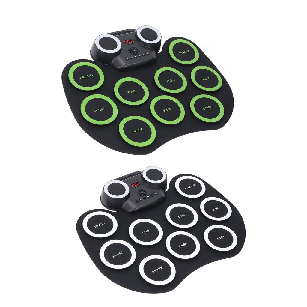 Electric Roll Up Drum Built in Speaker 9 Drum Pads Rechargeable Early Learning Roll Up Potable Drum 