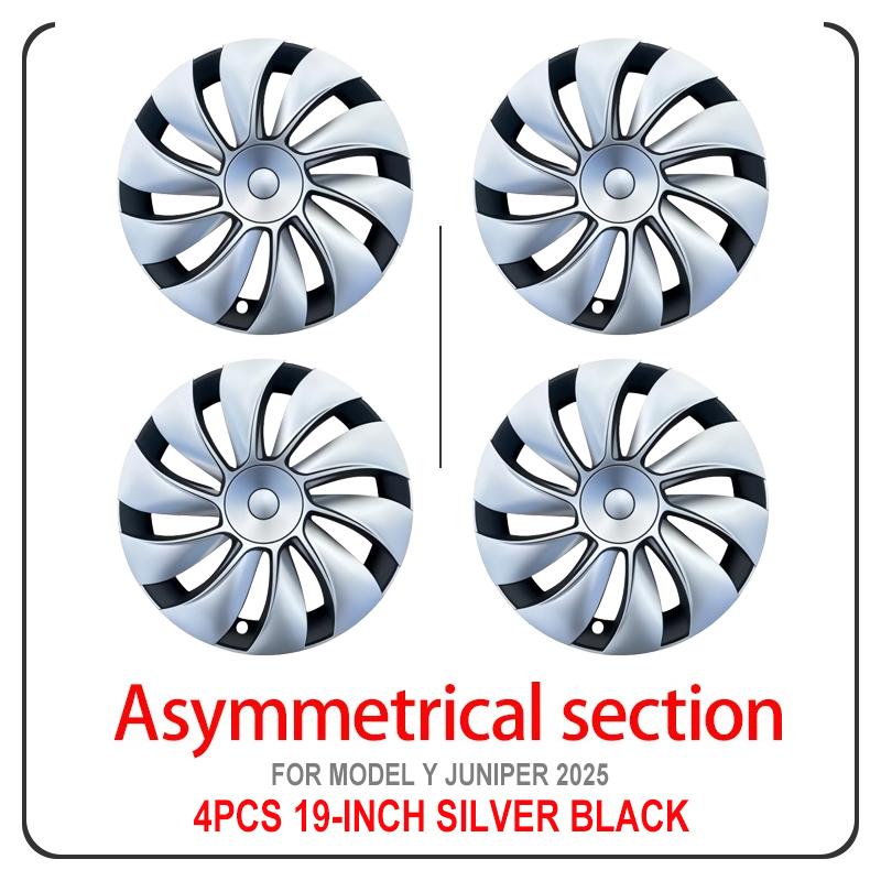 4 pièces pour modèle Y 2025 Juniper 19 pouces Style Turbine enjoliveur pour Tesla jante couverture accessoires capuchon de moyeu bouchon de