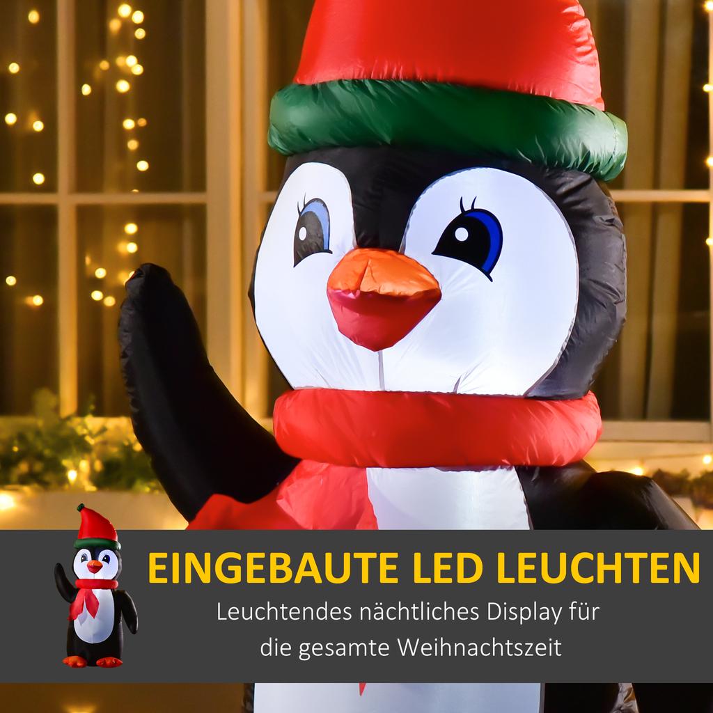 155cm Inflatable Christmas Penguin Christmas Decoration with 3 Built-in Lights, Inflatable Christmas Decoration for Indoor Outdoor Garden Party Court
