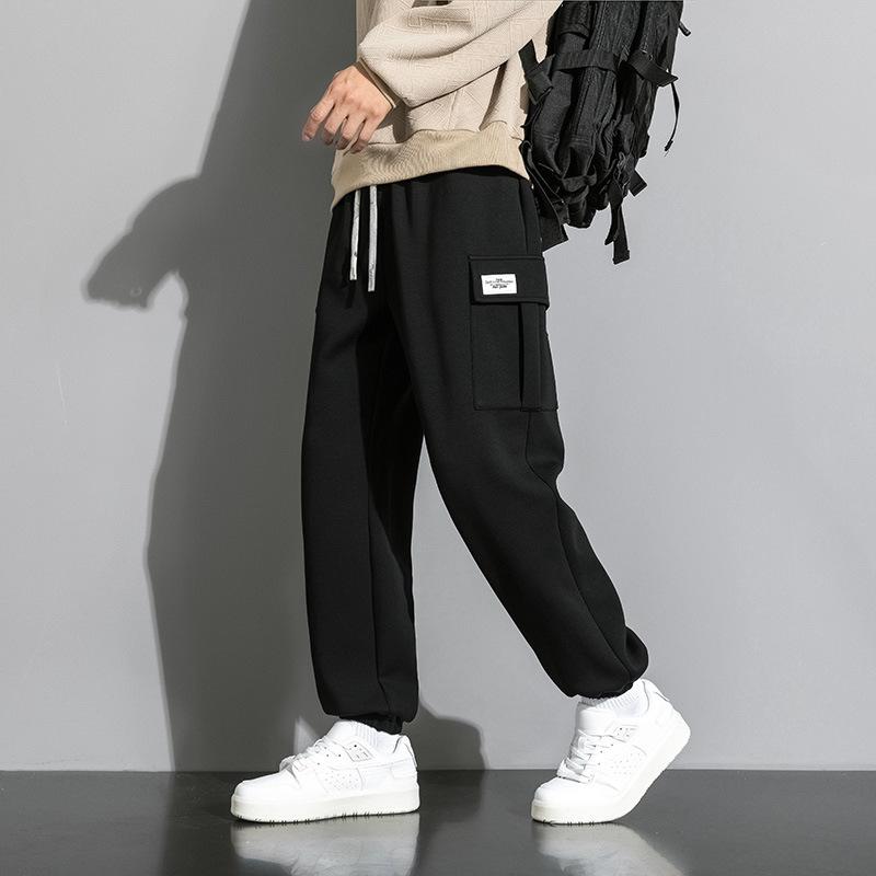 Autumn Sweatpants Men Multi-Pockets Drawstring Cotton Casual Track Pant Male Loose Straight Trousers Large Size 8XL
