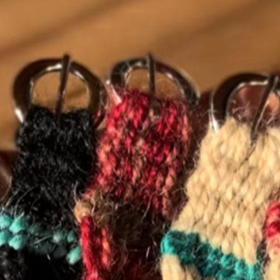 1/4Pcs Mini Girth Keychain Pendant Lightweight Crochet Knitting Saddle Key Chain Handmade Western Cowboy