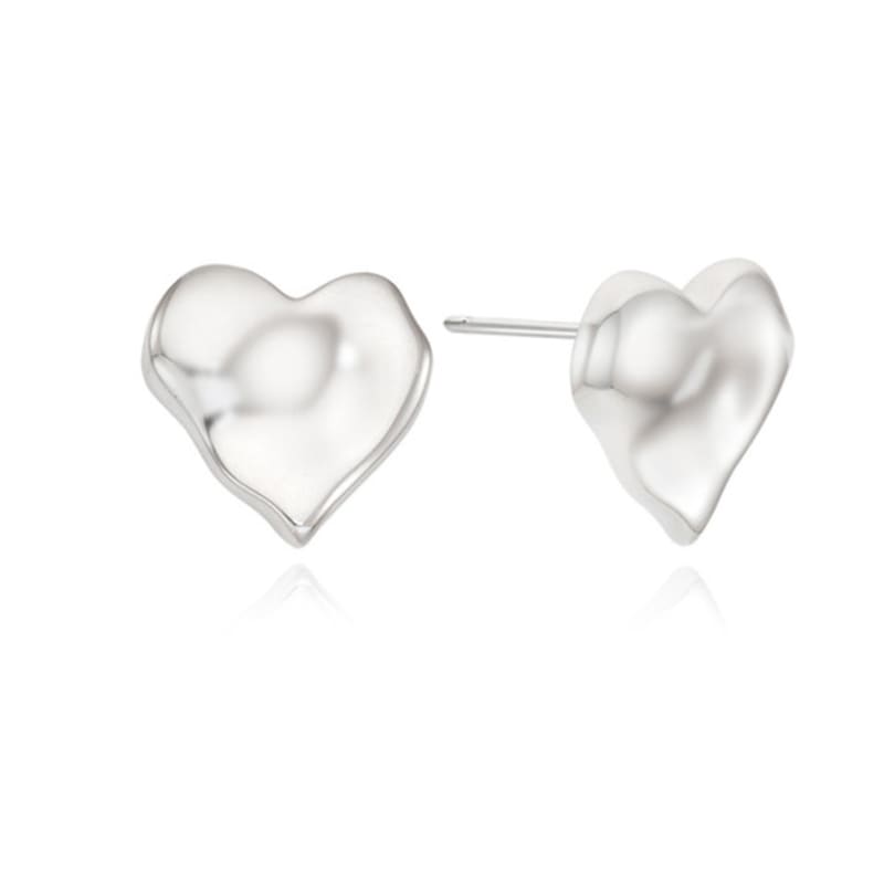 ROAJU [silver925]crushed Heart Earring