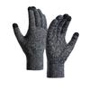 Knitted Gloves with Autumn Velvet and Thick Touch Screen Knitted Cycling Cold Resistant Gloves Anti Slip Offset Printing Winter Warm Gloves