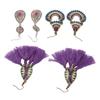 3 Pairs Ethnic Tassel Earrings Set Comfortable Lightweight Safety Vintage Ethnic Earrings for Women