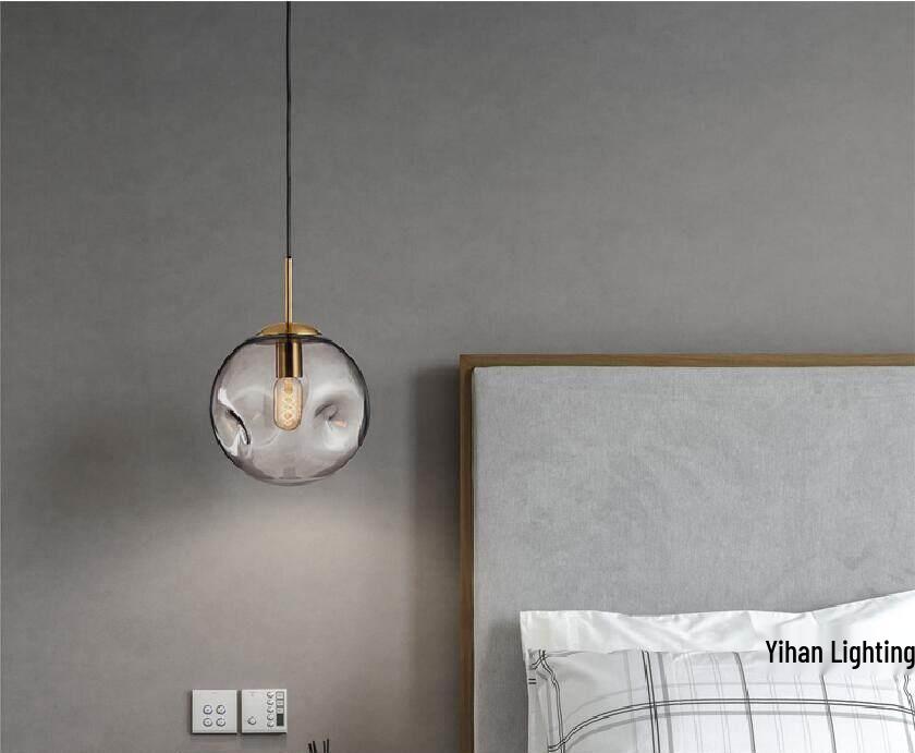 Nordic Modern Pendant Light – Minimalist Glass Fixture for Coffee Shops, Bedside, Bar Counters