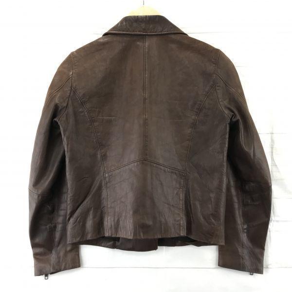 Spick & Span Double Riders Jacket Sheepskin Brown Women's S(USED)