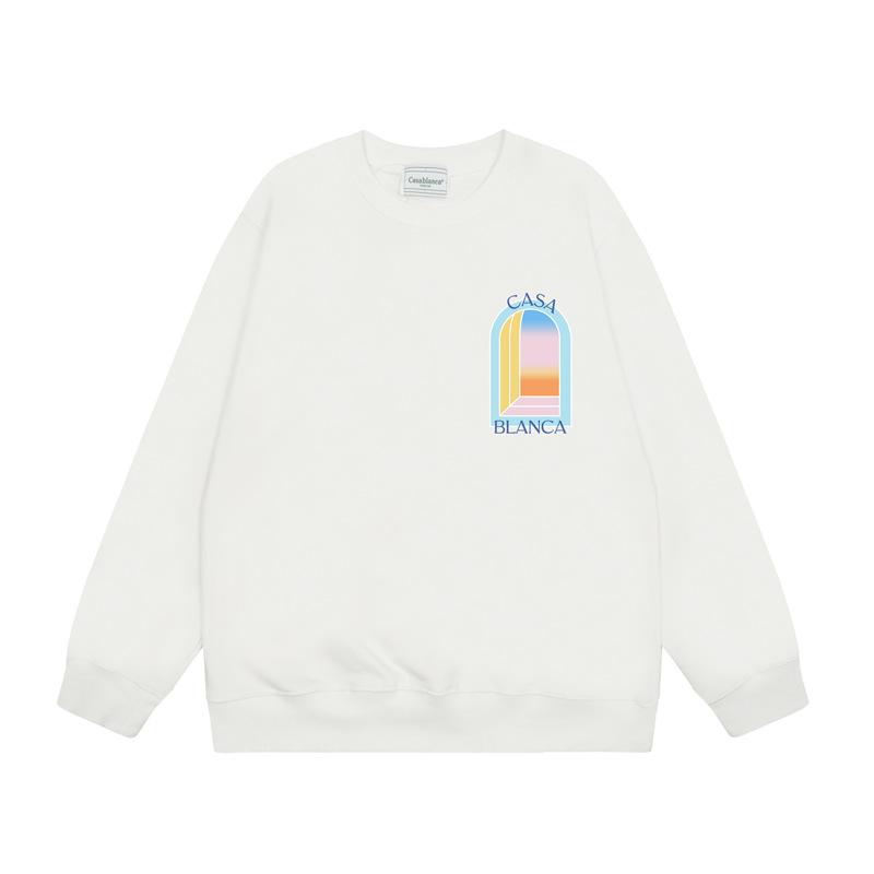 Casa spring and summer fantasy door starry sky castle casa letter long sleeve crew neck sweater couple T-shirt men and women couples