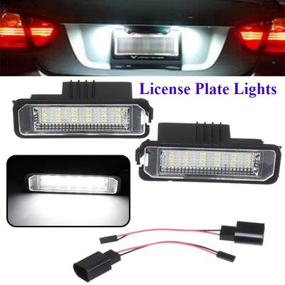 2 Τεμάχια 12V 18 LED Φώτα Πινακίδας Αριθμού Αυτοκινήτου Λάμπες Λευκά Για VW GOLF 4 5 6 7 Lupo Scirocco Polo 9N 6R Passat B6 Phaeton