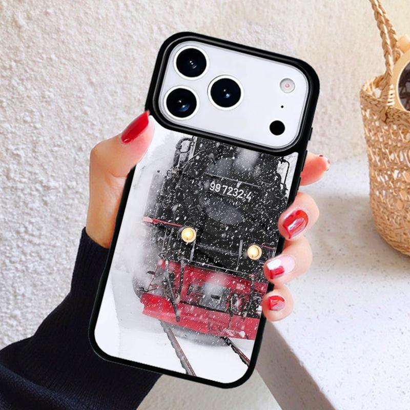Train Snow Locomotive Railway Phone Case For iPhone 17 Air 16 15 14 13 12 11 Pro Max Plus