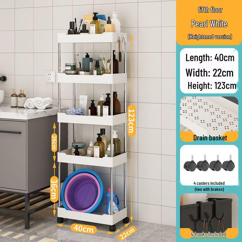 

Многоярусная туалетная полка: Напольная тележка на колесиках для хранения в ванной комнате