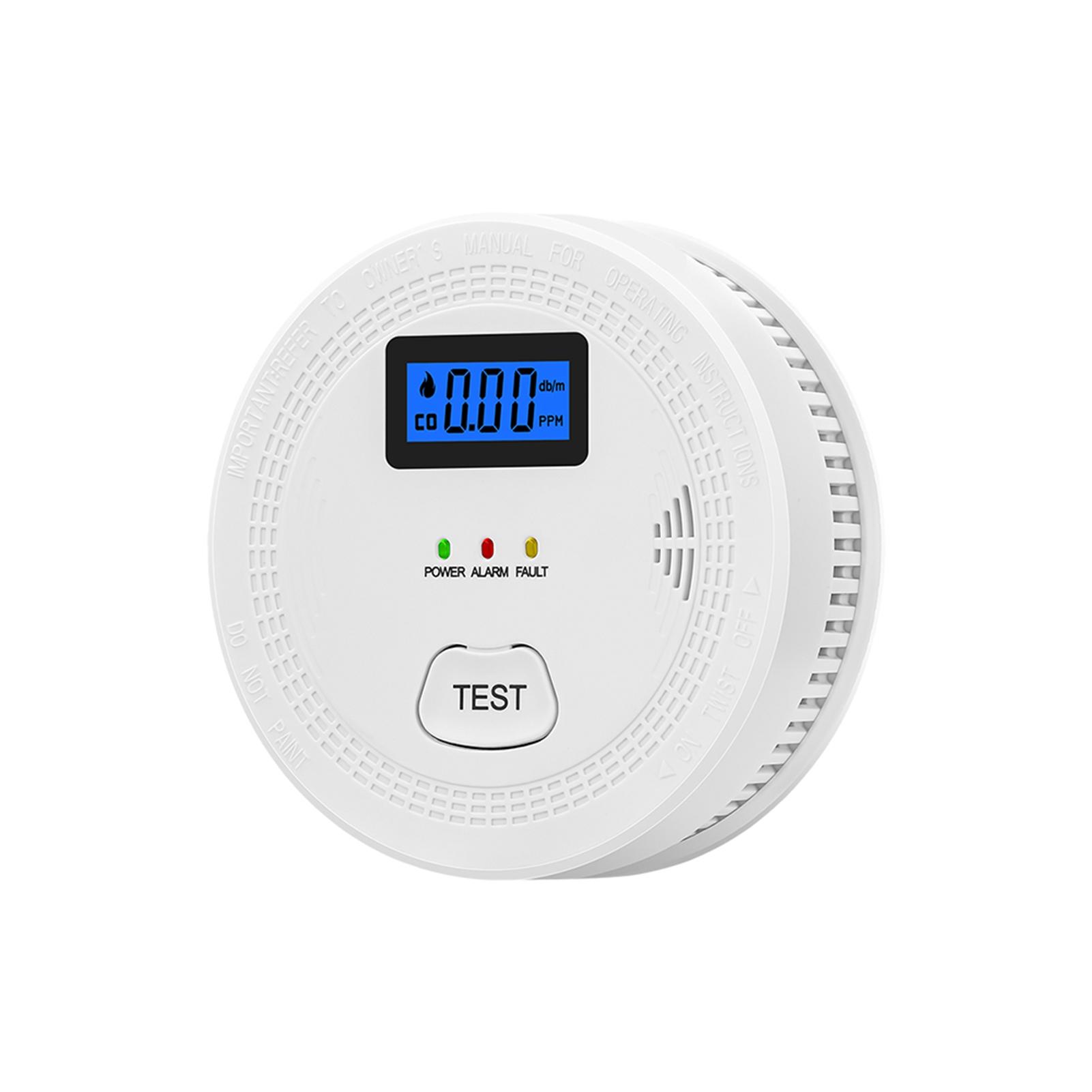 

Smoke And Carbon Monoxide Detector Dual High Stability Sensors Smart Smoke Detector Sound Light Alarm Ant-RFI Automatic Reset