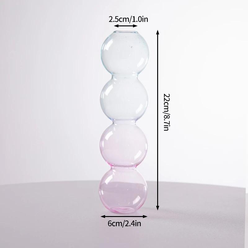 Glass Bubble Vase Flower Arrangements Vase Green Plants Hydrocuring Bottle Office Desk Ornaments Bubble Decorative Vase