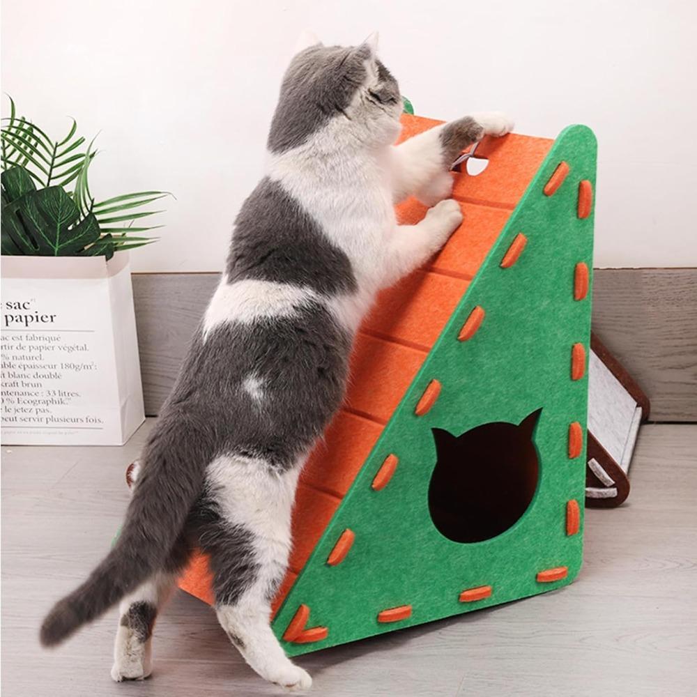 2-in-1 Cat Scratcher House Felt Cat Claw Board Climbing House Fun Cat House  Cat Play