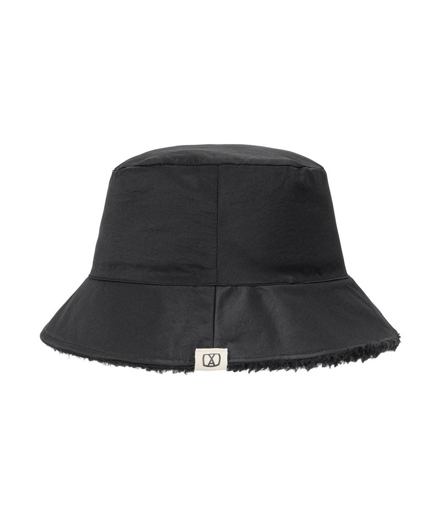 Bajal Va Square Label Reversible Bucket Hat Black