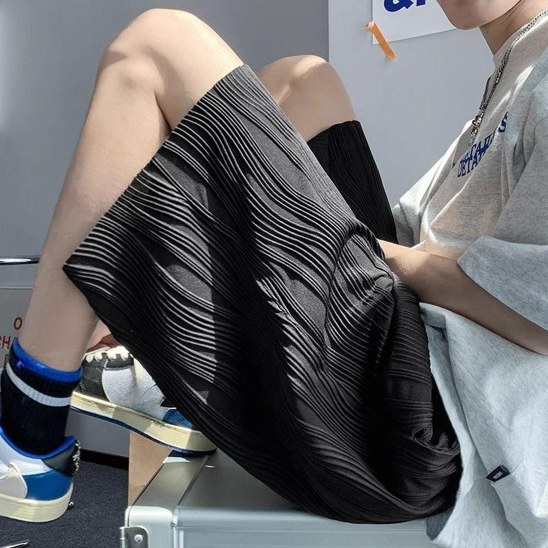 Texture Ice Silk Shorts for Men and Women In Summer Large Size High Waist Casual Sports Half Size Medium Pants for Outwear