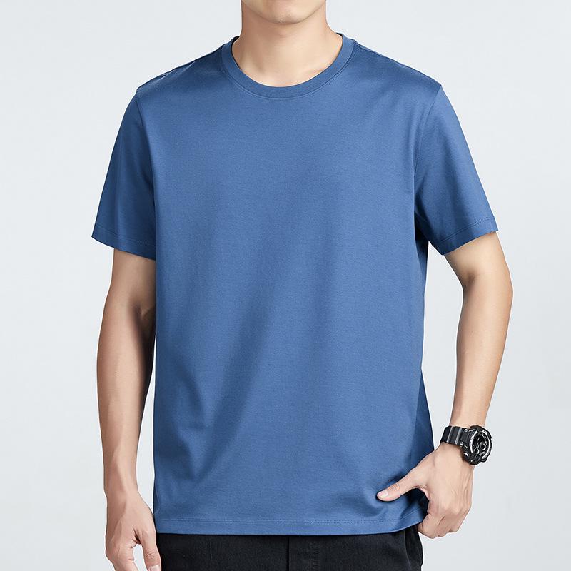 Men's Slim Fit Summer T-Shirt - Plain Color, Round Neck, Short Sleeve Fashion Trend