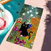 Art Black Cat In Flowers Garden Towel Soft Pool Gift For Travel Gym Shower Camping Quick Dry Sports Large Beach Towels
