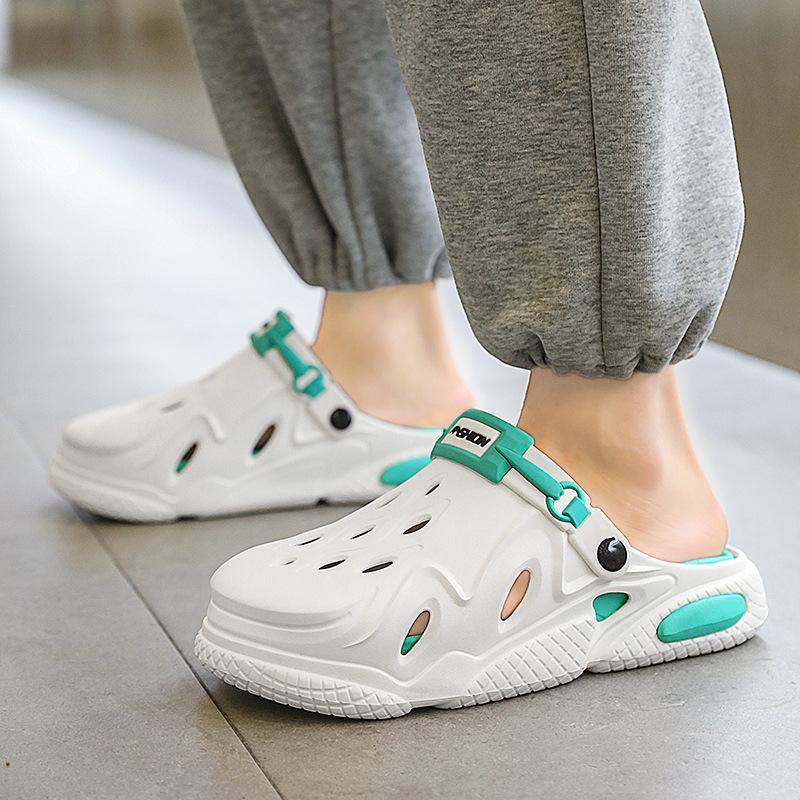 Summer Outer Wear Anti-slip Men's Slippers Sports Two Wear Teenagers Soft Beach Sandals Outdoor Casual Platform Big Size Shoes