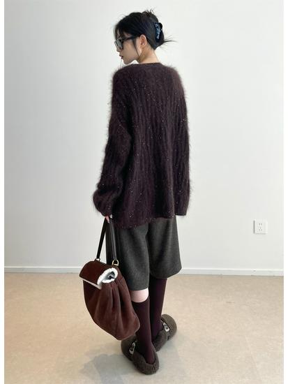 Luxurious South African Mohair & Italian Lurex Sequin Cardigan