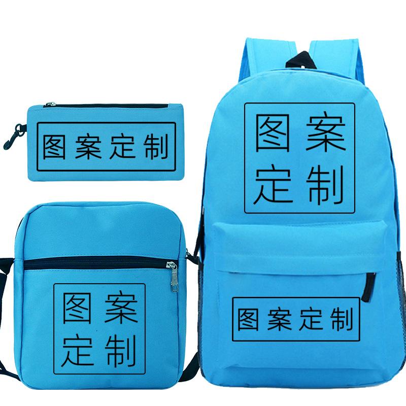 Student Schoolbag Making Oxford Cloth Backpack Shoulder Bag Pencil Bag Combination Three-Piece Set
