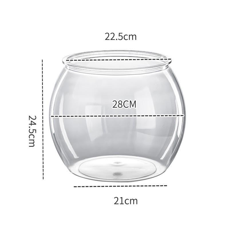 Clear Unbreakable Desktop & Living Room Fish Tank - Round Transparent Tank for Goldfish & Turtles