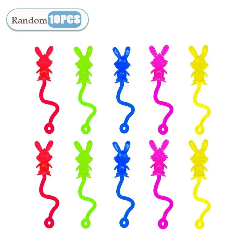

10-200PCS Children s Sticky Hands Toys Elastic Easter Bunny Soft Sticky Toy Creative Wall Climbing Small Toy Glitter Kid Gift