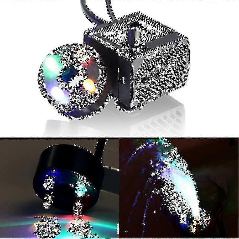Mini Water Pump With Led, 180l/h, 3w, Small Fish Tank, Garden, Well, Garden Pond, Water Fountain Pump - R
