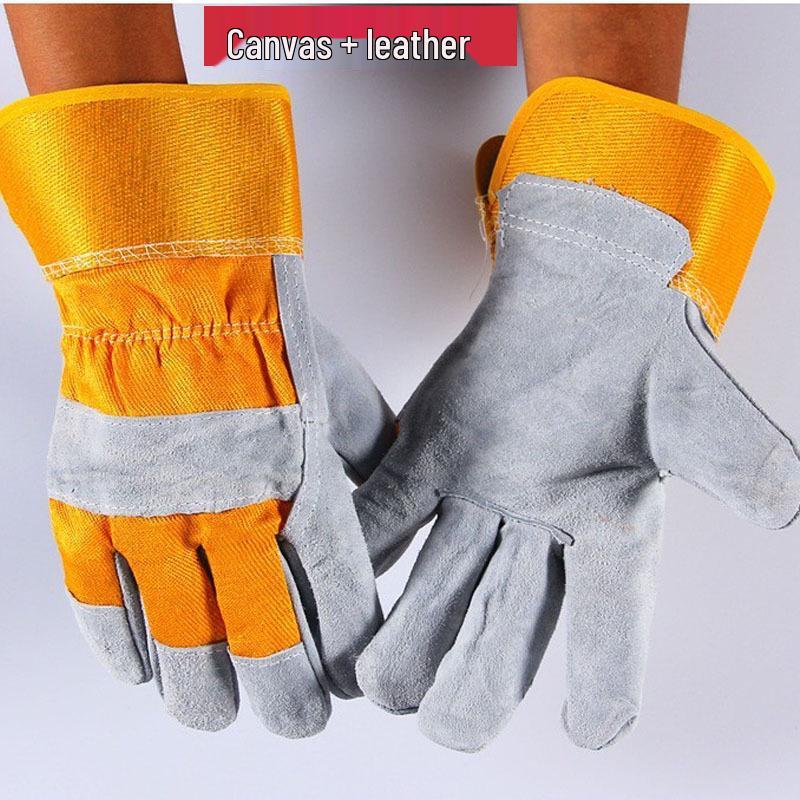 Жаростойкие сварочные перчатки из коровьей кожи: Прочная, термостойкая, мягкая кожа для сварщиков