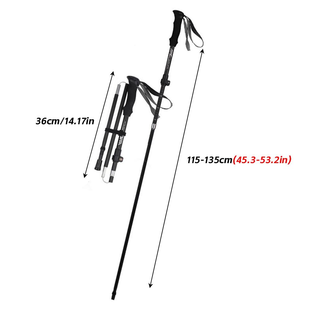 Outdoor Fold Trekking Pole Camping Portable Walking Hiking Stick for Elderly 5 Section Ultralight Carbon Fiber Telescopic Sticks