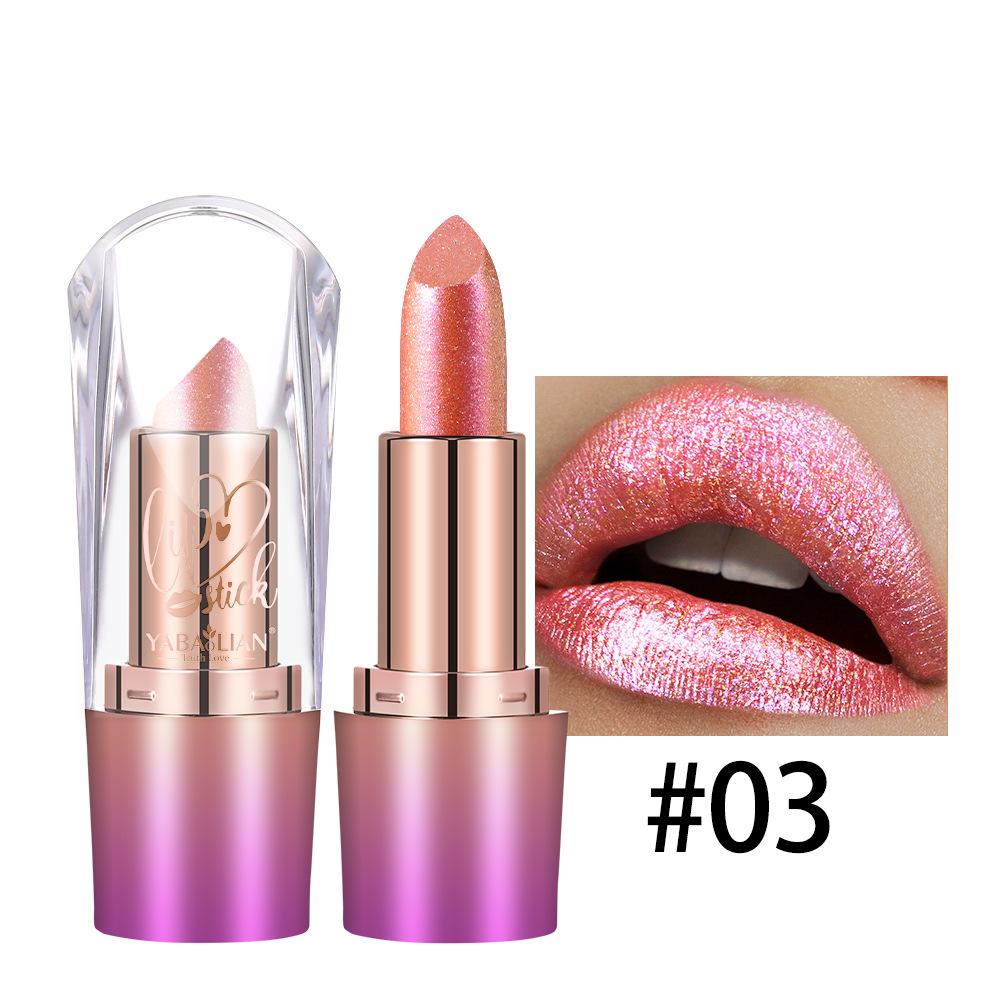 6 Colors Glitter Metallic Lipstick Waterproof Long Lasting Diamond Pearlescent Lipstick Sexy Lipgloss Moisturizing Lips Makeup