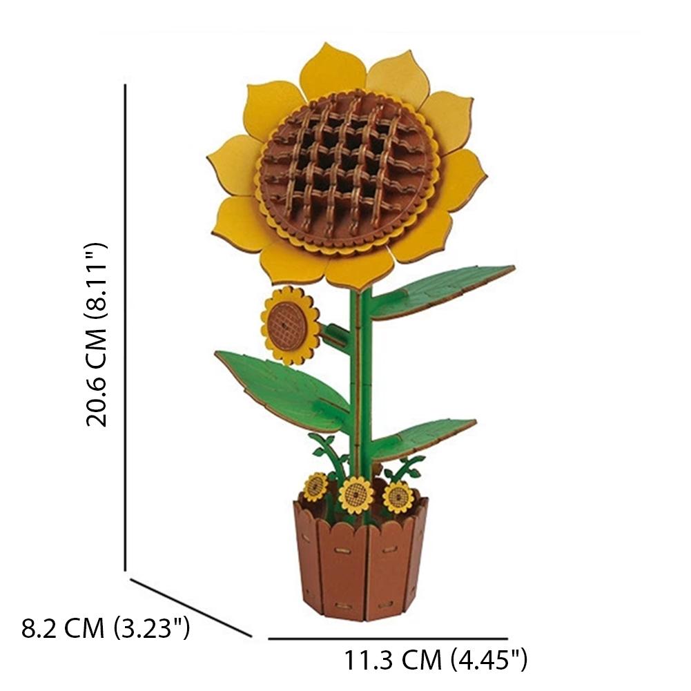 3D Wooden Puzzles Flowers Diy Artifical Botanical Bouquet Puzzle Kit Home Decoration For Adults Mother's Day Birthday Gift