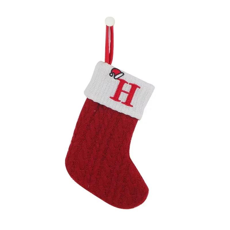 Christmas Alphabet Knitting Socks Christmas Tree Ornaments Christmas Decorations For Home 2025 Noel New Year 2026 Xmas Gift