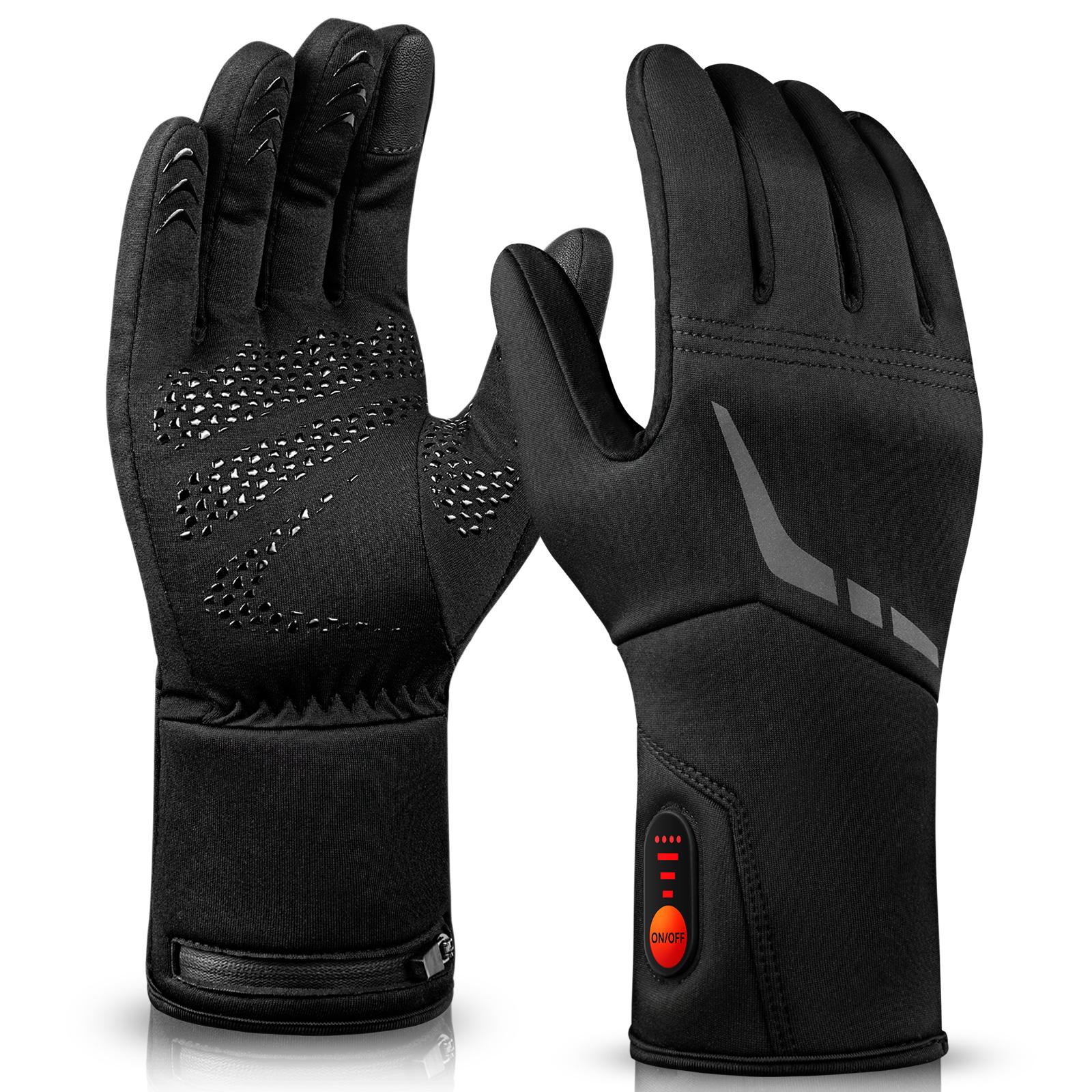 Wasoto Li-ion 7.4V Rechargeable Battery Heated Waterproof Touchscreen Compatible Gloves for Men Women Winter Skiing Hiking S