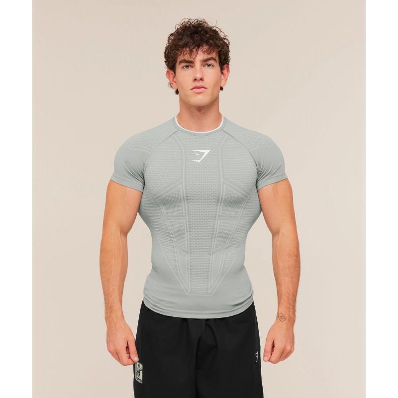 GYMSARK Onyx Mens Running Tight Short Sleeve T-Shirt Breathable Gym Workout Top