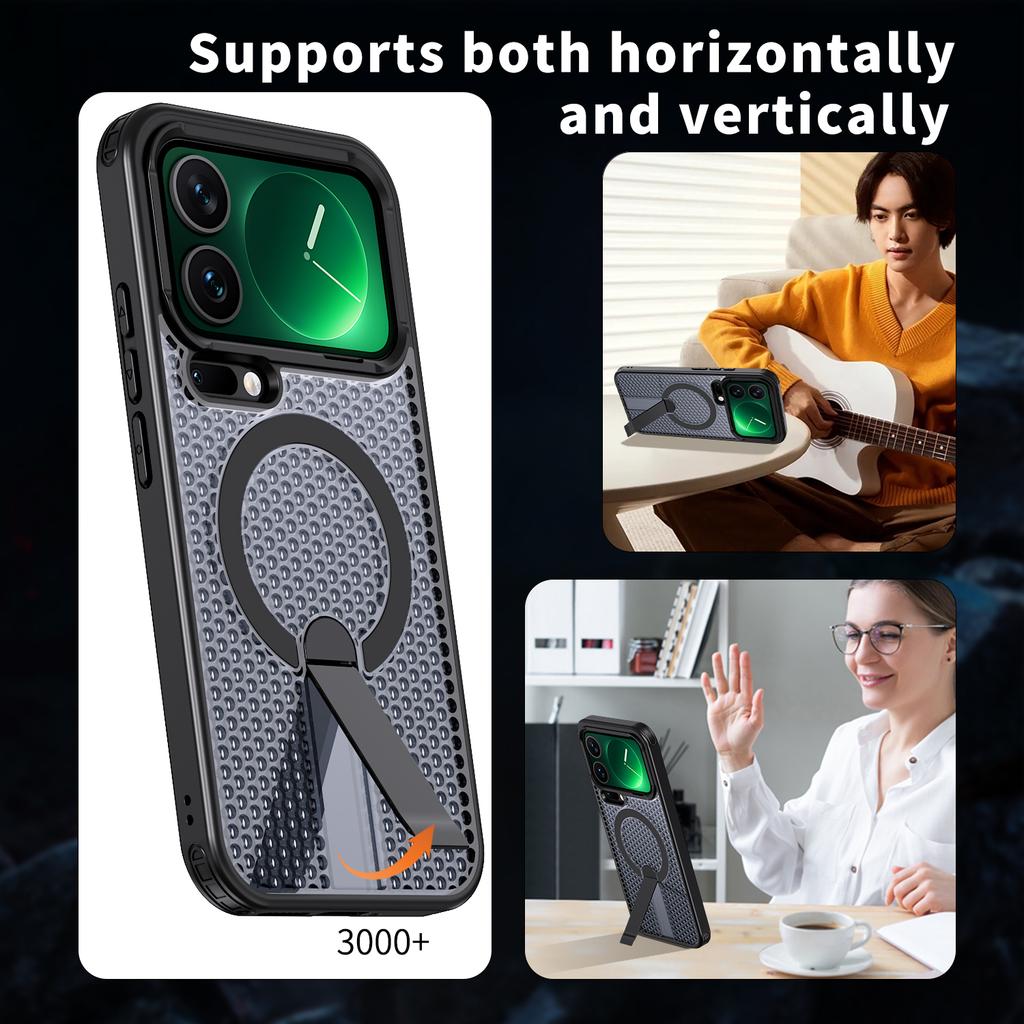 Supporto Raffreddante a Nido d'Ape Custodia Magnetica per Xiaomi 17 Pro Max 15T 14T Pro 15tpro 14tpro Lussuosa Cover Protettiva Corazzata Rigida