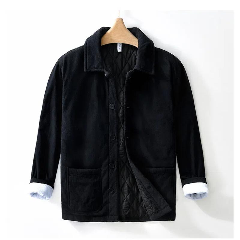 Autumn and Winter Warm Mens Jackets Chinese Style Traditional Clothing Padded Button Jacket Casual Lapel Collar Thicken Parkas Coat