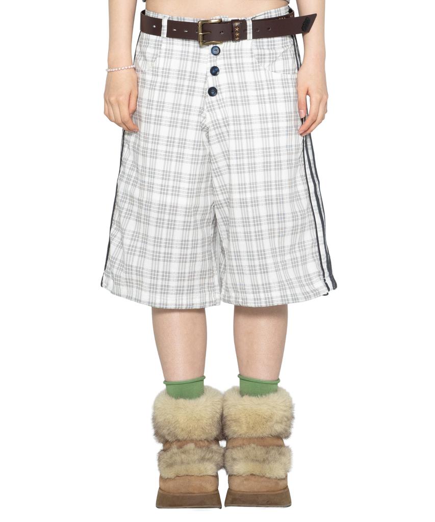 GLACK Gzp003 Trackline Check Bermuda Pants (Ivory)