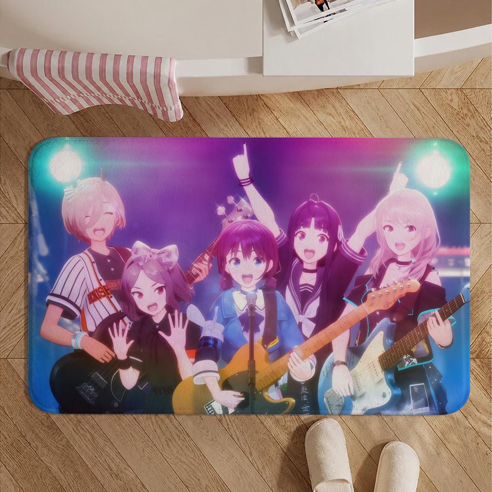 Anime-girls Band cryS Floor Mat Soft Non-Slip Bath Mat, Bedside Carpet, Absorbent Doormat for Home