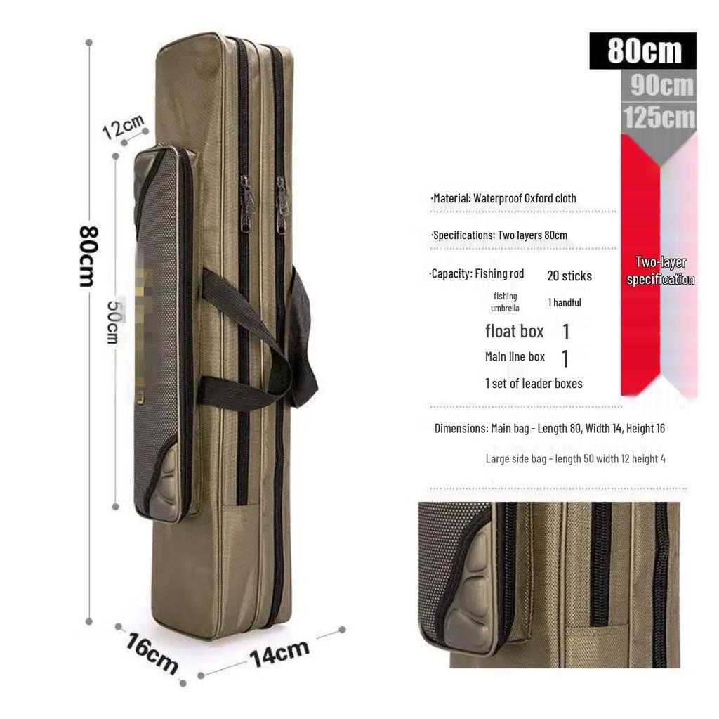 Multi-Layer Fishing Rod and Gear Storage Bag