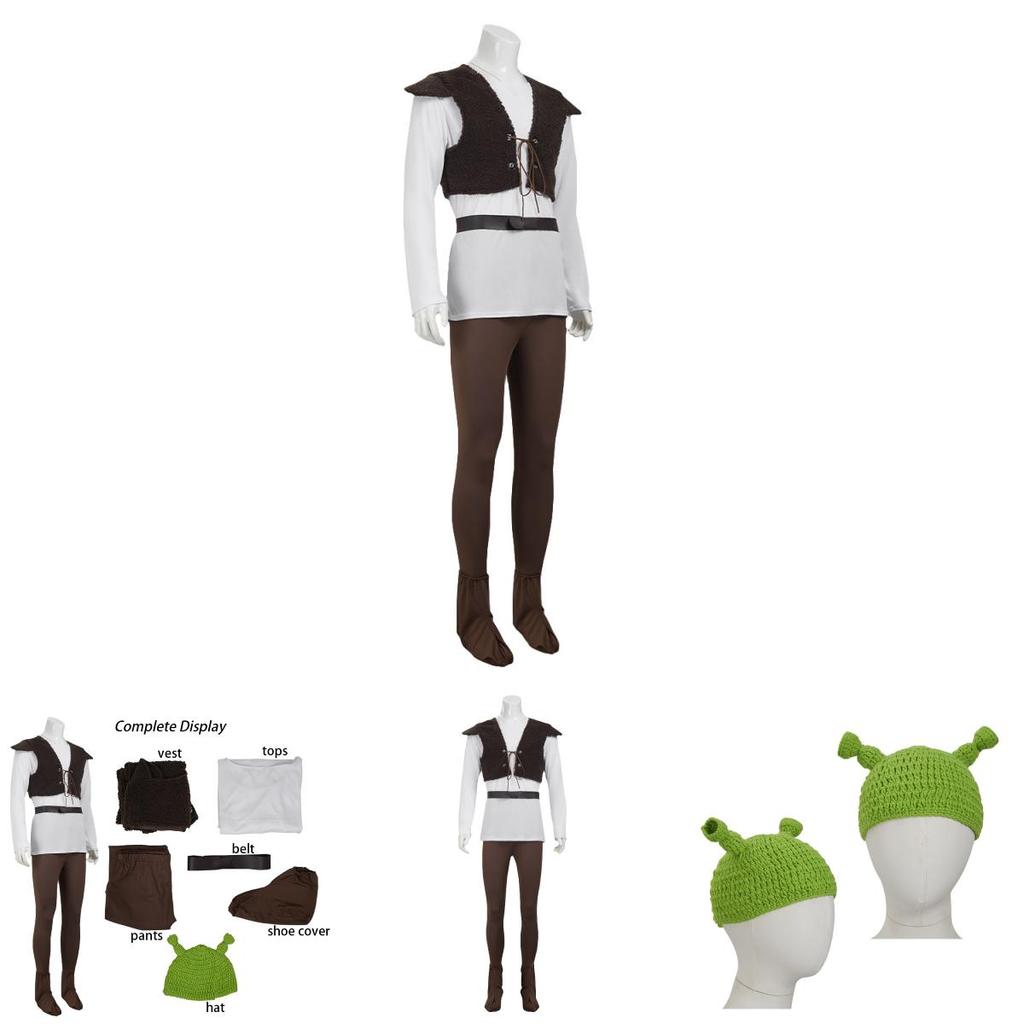Costume da Cosplay di Shrek in Tessuto Poliestere per Eventi di Role Play di Halloween