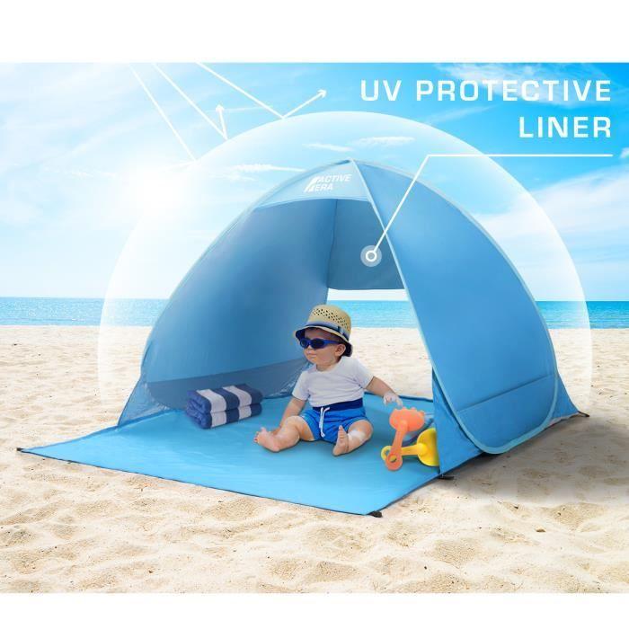 Active era tente de plage pop up déployable - protection solaire uv upf 50+ - comprend un sac de transport et des piquets de tente