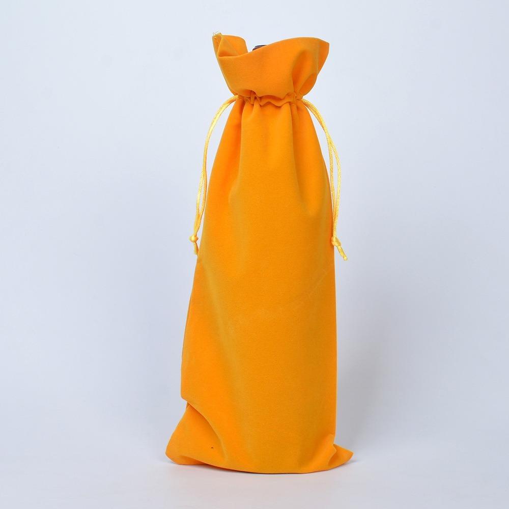 Soft Velvet Fabric Wine Bottle Gift Bag Drawstring Closure Reusable Design Drawstring Wine Bag Premium Texture Velvet Wine Pouch