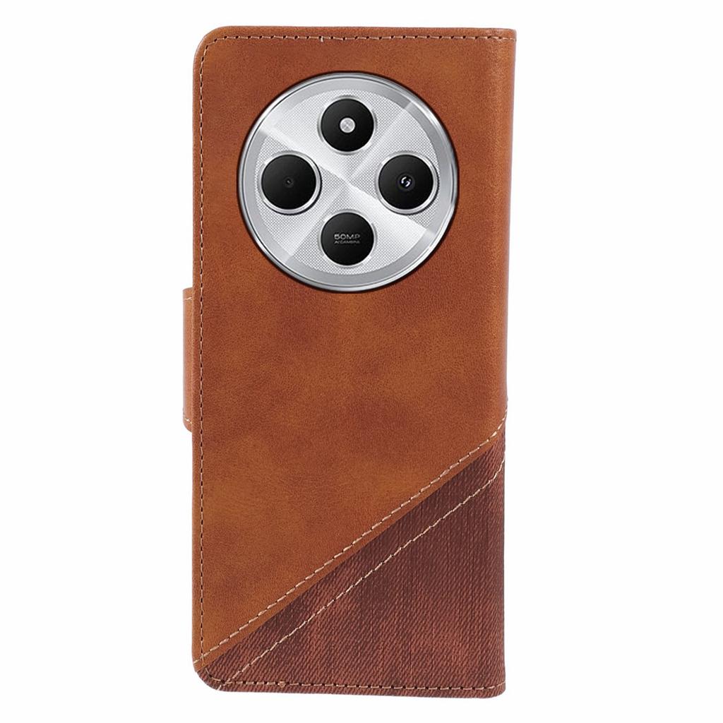 For Xiaomi Poco C75 4G/Redmi 14R 5G/14C 4G Case Splicing Texture Leather Phone Cover Viewing Stand