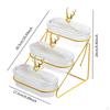Fruit Basket Bowl Fruits Holder 3 Tier Versatile with Metal Stand Serving Tray for