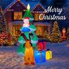 6.89FT Christmas Inflatable Toys LED Lit Xmas Tree Set Santa Claus Dog Gifts Box Supplies Ornament Festive Gift Xmas Yard Decor