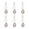 6Pcs Eye Keychains Durable Metal Stylish Rhinestone Bright Colors Lobster Clasp Keychain for Car Handbag Purse